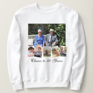 Benutzerdefinierter Text aus 6 Fotos Sweatshirt