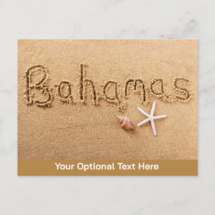 Benutzerdefinierter Text Bahamas Beach Postkarte