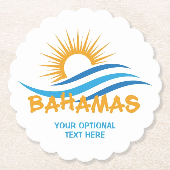 Benutzerdefinierter Text Bahamas Untersetzer (Vorderseite)