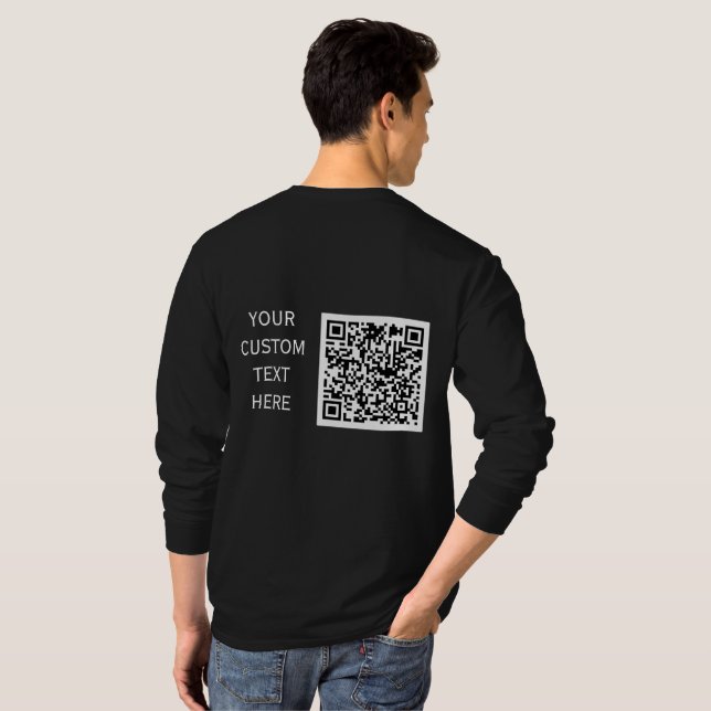 Benutzerdefinierter Text Barcode Geschäft T-Shirt (Schwarz voll)
