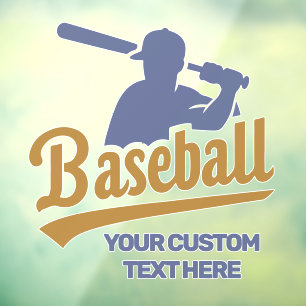 Benutzerdefinierter Text-Baseball-Player Fensteraufkleber
