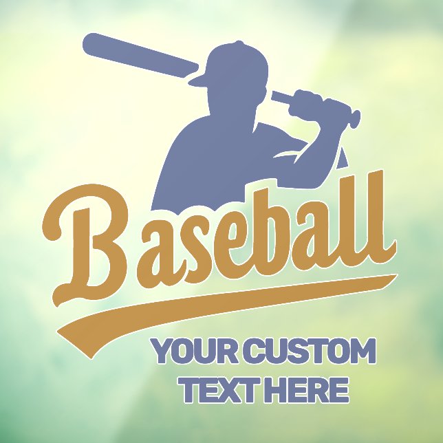 Benutzerdefinierter Text-Baseball-Player Fensteraufkleber (Blatt 3)