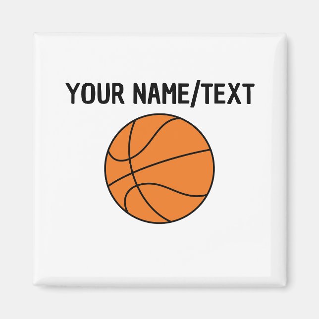 Benutzerdefinierter Text Basketball Herren Basic T Magnet (Vorne)