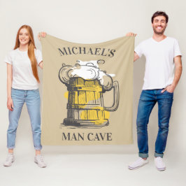Benutzerdefinierter Text Beer Ilustration Fleecedecke