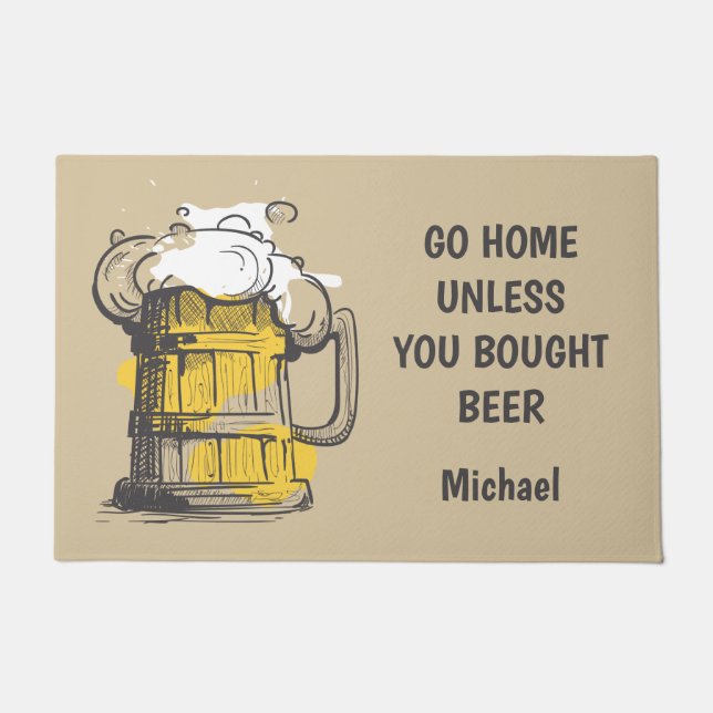 Benutzerdefinierter Text Beer Ilustration Fußmatte (Vorderseite)