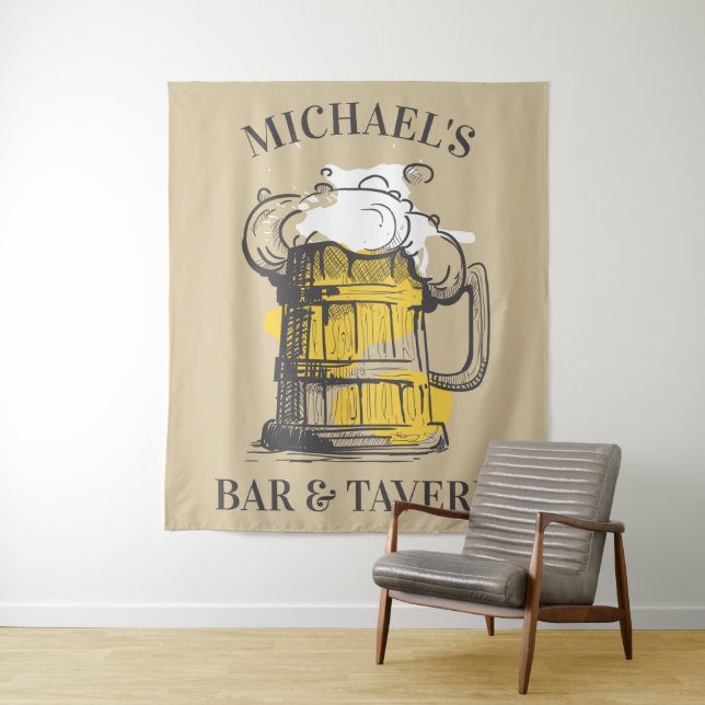 Benutzerdefinierter Text Beer Ilustration Wandteppich (Beispiel)