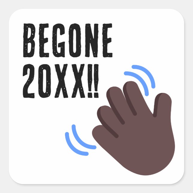 Benutzerdefinierter Text beginnt 20XX Dunkle Welle Quadratischer Aufkleber (Vorderseite)