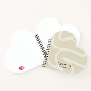Benutzerdefinierter Text Beige Creme Organisches M Notizbuch