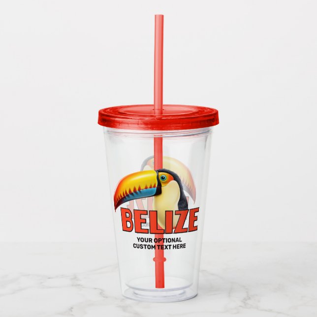 Benutzerdefinierter Text BELIZE Toucan Acryltrinkbecher (Vorderseite)