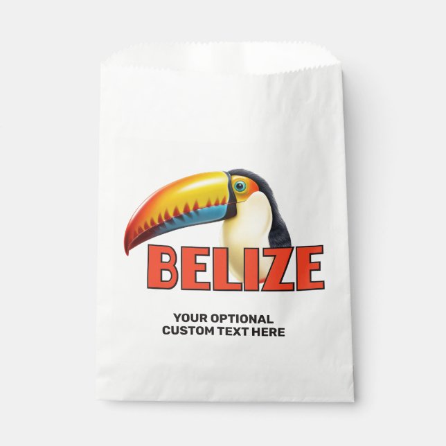 Benutzerdefinierter Text BELIZE Toucan Geschenktütchen (Vorderseite)