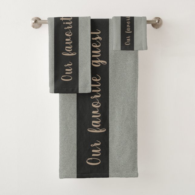 Benutzerdefinierter Text-Blau mit bevorzugter Gast Badhandtuch Set (Insitu)