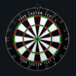 Benutzerdefinierter Text | Classic Red Green Schwa Dartscheibe<br><div class="desc">Klassisches Dartboard-Design mit 2 Textzeilen,  die in weißem Schriftart geschrieben sind.</div>