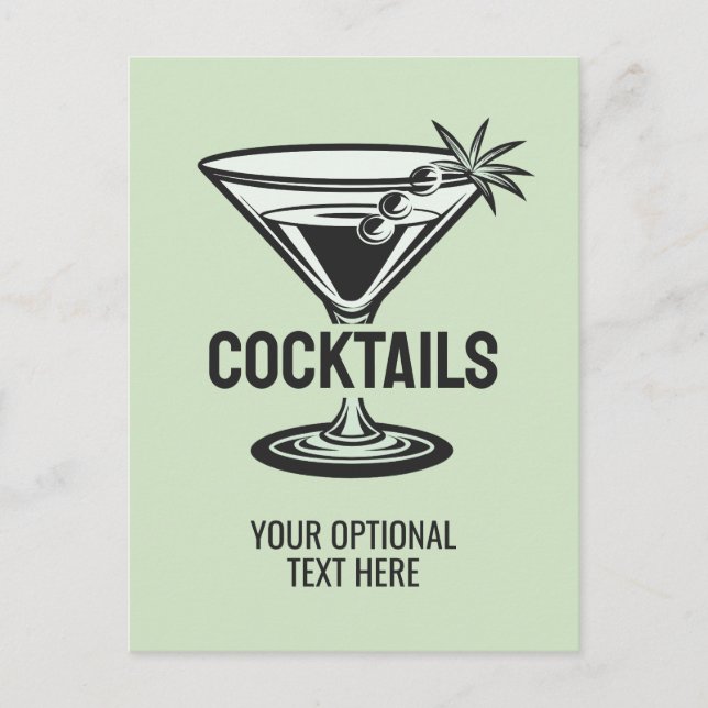 Benutzerdefinierter Text-Cocktail Postkarte (Vorderseite)
