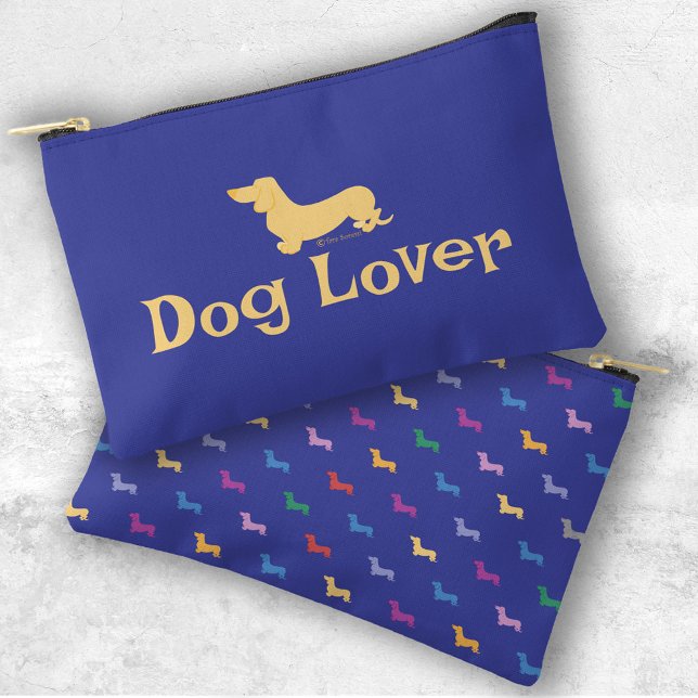 Benutzerdefinierter Text-Dackeln Blauer farbiger M Zubehörtasche (Von Creator hochgeladen)