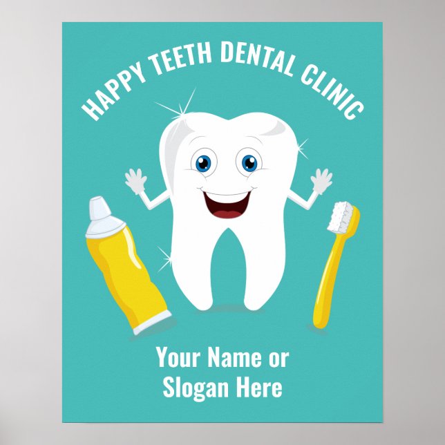 Benutzerdefinierter Text Dental Poster (Vorne)
