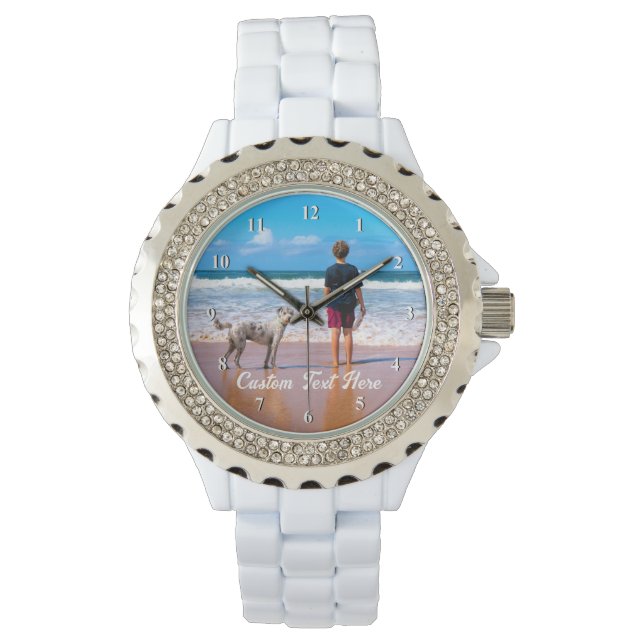 Benutzerdefinierter Text des Fotos Sehen Sie Ihre  Armbanduhr (Vorderseite)