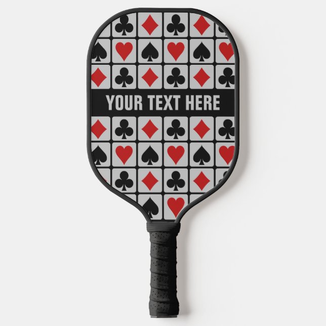 Benutzerdefinierter Text des Kartenspielers Pickleball Schläger (Vorderseite)