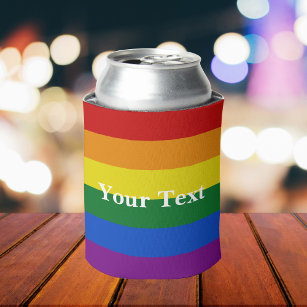 Benutzerdefinierter Text des LGBTQ-Regenbogenfenst Dosenkühler