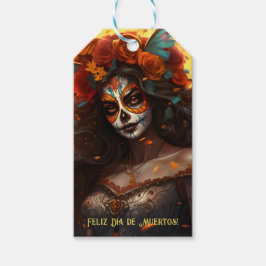 Benutzerdefinierter Text Dia de Muertos La Calaver Geschenkanhänger
