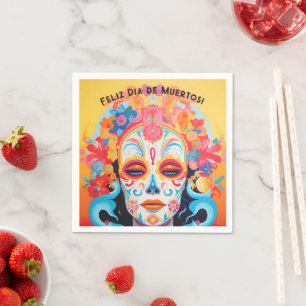Benutzerdefinierter Text Dia de Muertos La Calaver Serviette