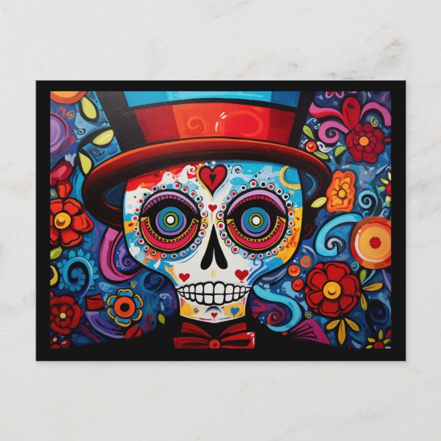 Benutzerdefinierter Text 💀 Día de Muertos Postkarte (Vorderseite)