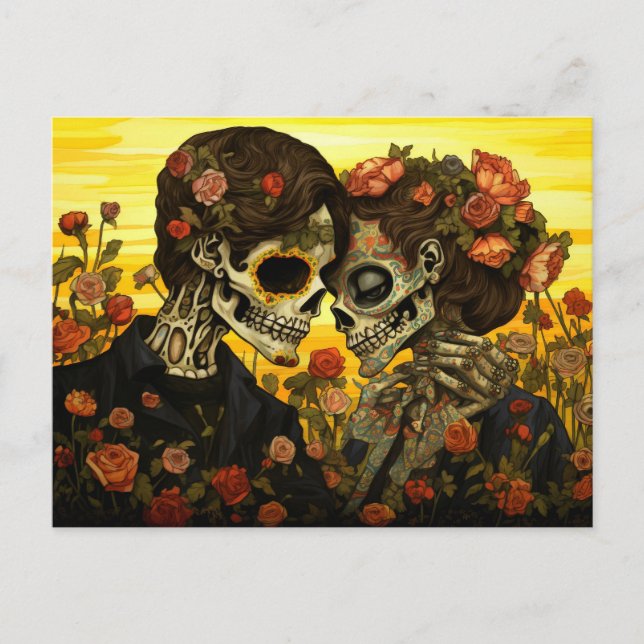 Benutzerdefinierter Text 💀 Día de Muertos Postkarte (Vorderseite)