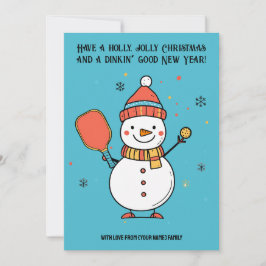 Benutzerdefinierter Text Dinking Snowman Feiertagskarte