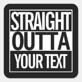 Benutzerdefinierter Text direkt über den Stadtrand Quadratischer Aufkleber