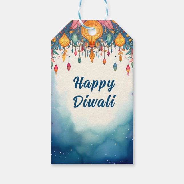 Benutzerdefinierter Text, Diwali Festive & Bright Geschenkanhänger (Vorderseite)