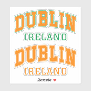 Benutzerdefinierter Text Dublin Irland Aufkleber