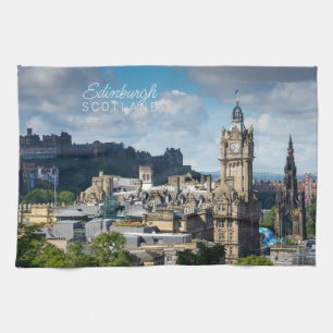 Benutzerdefinierter Text Edinburgh Schottland Geschirrtuch