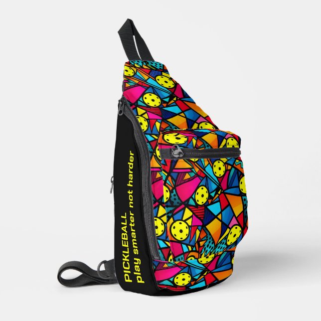 Benutzerdefinierter Text Energetic Pickleball Flow Crossbody Bag (Linke Seite)