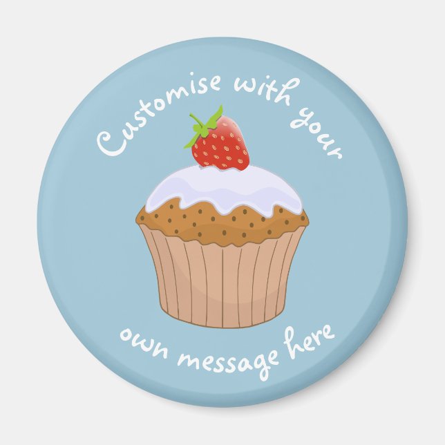 Benutzerdefinierter Text Erdbeerbun Cute Magnet (Vorne)