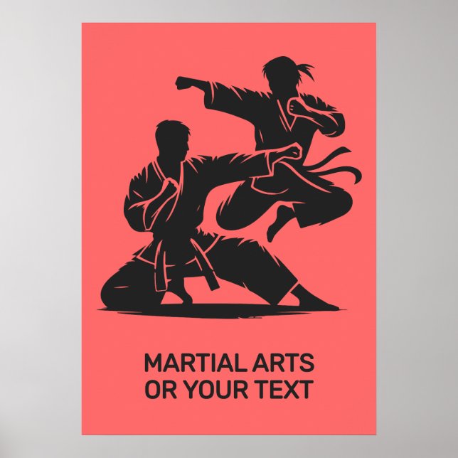 Benutzerdefinierter Text & Farbe Kampfsport Poster (Vorne)