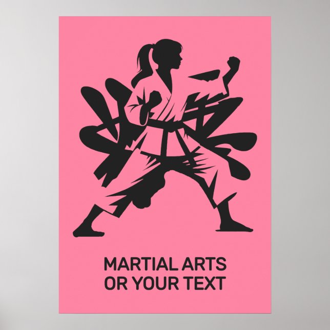 Benutzerdefinierter Text & Farbe Kampfsport Poster (Vorne)