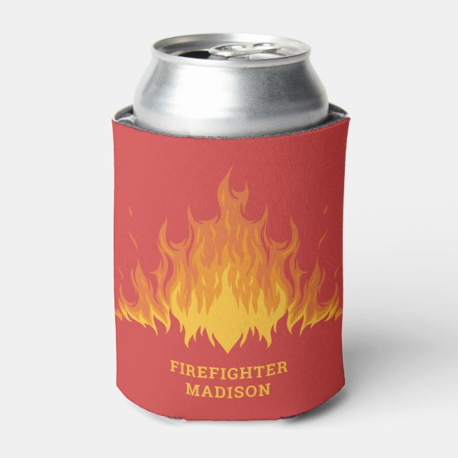 Benutzerdefinierter Text-Firefighter Dosenkühler (Kanne Vorderseite)
