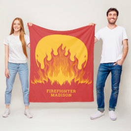 Benutzerdefinierter Text-Firefighter Fleecedecke