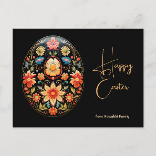 Benutzerdefinierter Text Folklore Blossom Ostergrü Postkarte