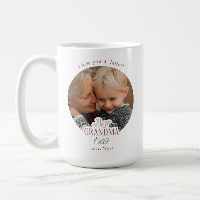 Benutzerdefinierter Text Foto Beste Oma Aller Zeit Kaffeetasse (Links)