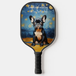 🐕 benutzerdefinierter Text, französischer Welpe Pickleball Schläger