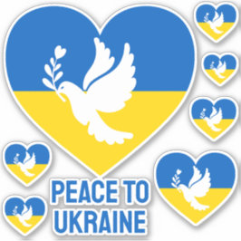 Benutzerdefinierter Text Frieden für die Ukraine Aufkleber