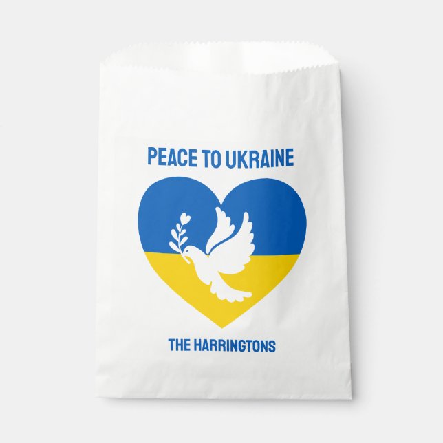 Benutzerdefinierter Text Frieden für die Ukraine Geschenktütchen (Vorderseite)