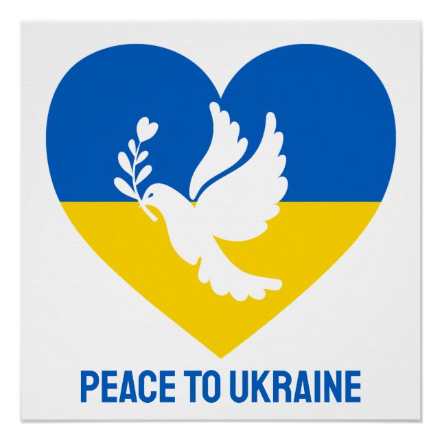 Benutzerdefinierter Text Frieden für die Ukraine Poster (Vorderseite)