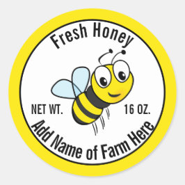 Benutzerdefinierter Text für das Honey-Jar-Label Runder Aufkleber