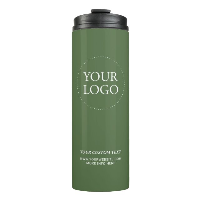 Benutzerdefinierter Text für das Logo "Green Minim Thermosbecher (Vorderseite)