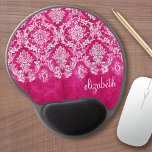 Benutzerdefinierter Text für das Muster des rosa G Gel Mousepad<br><div class="desc">Ein Vintages Muster mit einer Tafel und Spitzen-Design. Schau genau auf die Blume und Blätter. Ein trendiges Design mit Juwelenfarben und Eleganz. Elemente können leichter angepasst werden, wenn Sie zuerst alle Foto und Texte ersetzen. Wenn Ihre Kunst noch angepasst werden muss, klicken Sie auf die Schaltfläche Diese anpassen. Das bringt...</div>