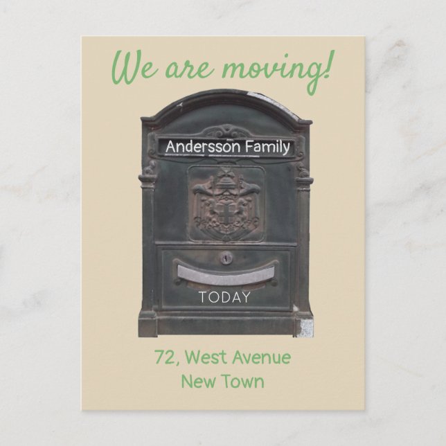 Benutzerdefinierter Text für das Verschieben von A Postkarte (Vorderseite)