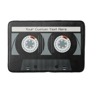 Benutzerdefinierter Text für ein Casette-Tape zurü Badematte