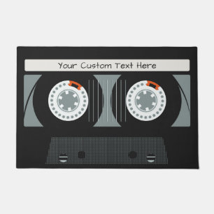 Benutzerdefinierter Text für ein Casette-Tape zurü Fußmatte