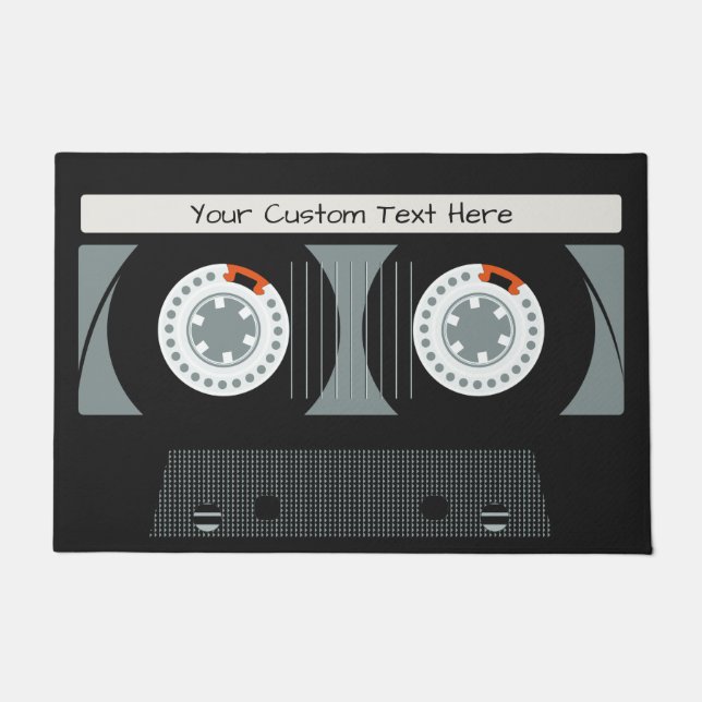 Benutzerdefinierter Text für ein Casette-Tape zurü Fußmatte (Vorderseite)